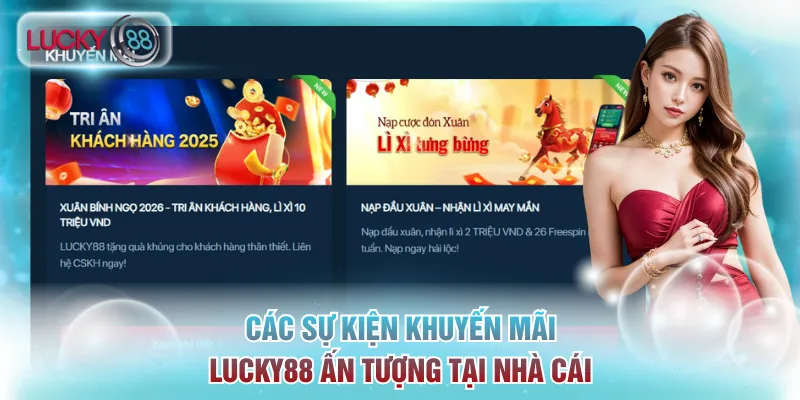 Các sự kiện khuyến mãi Lucky88 ấn tượng tại nhà cái